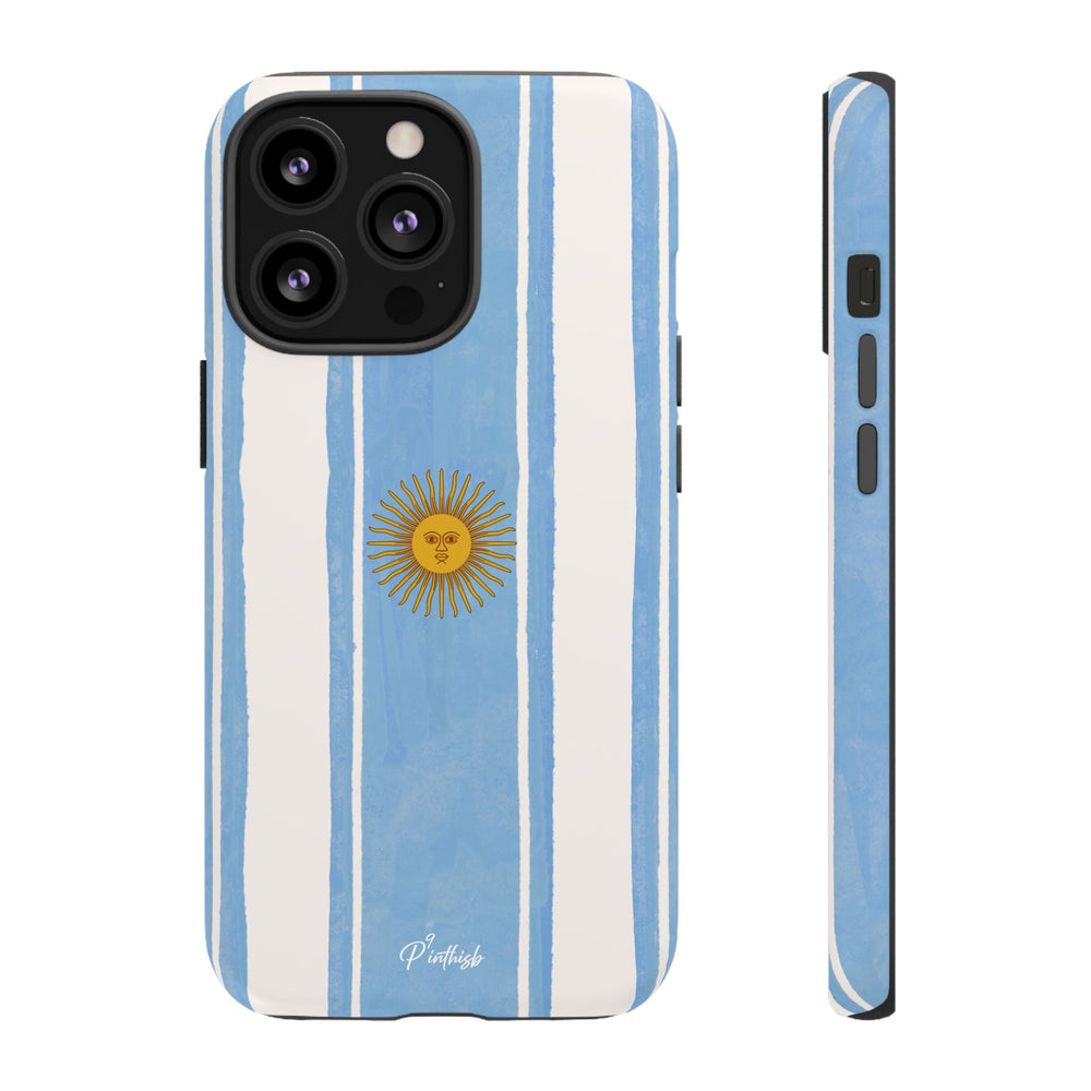 Argentina Flag Tough Phone Case – Blue White Striped Sun Protector