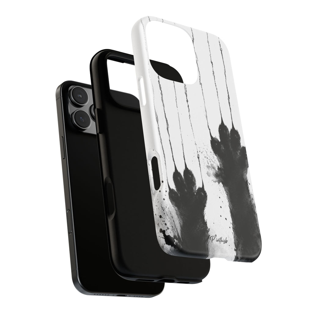 Black Ink Paw Print Tough Case