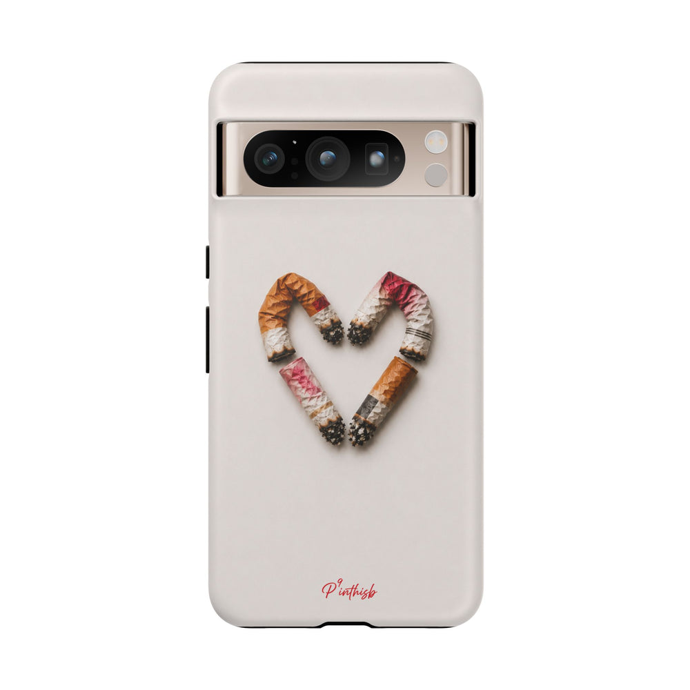 Cigarette Butts Heart Tough Case