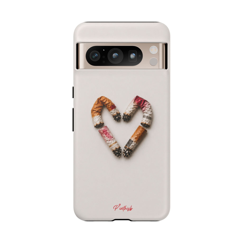 Cigarette Butts Heart Tough Case