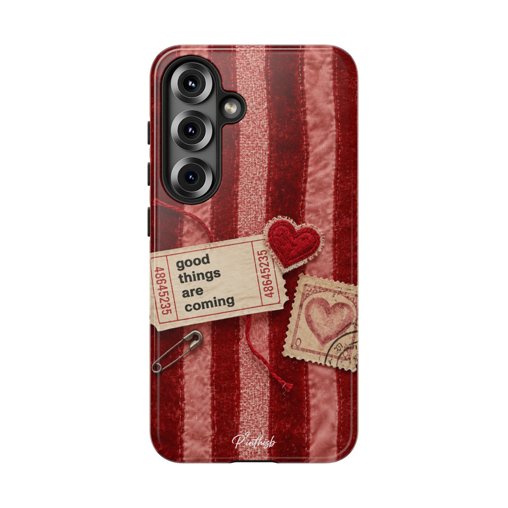 “Good Things Are Coming” Red Phone Case