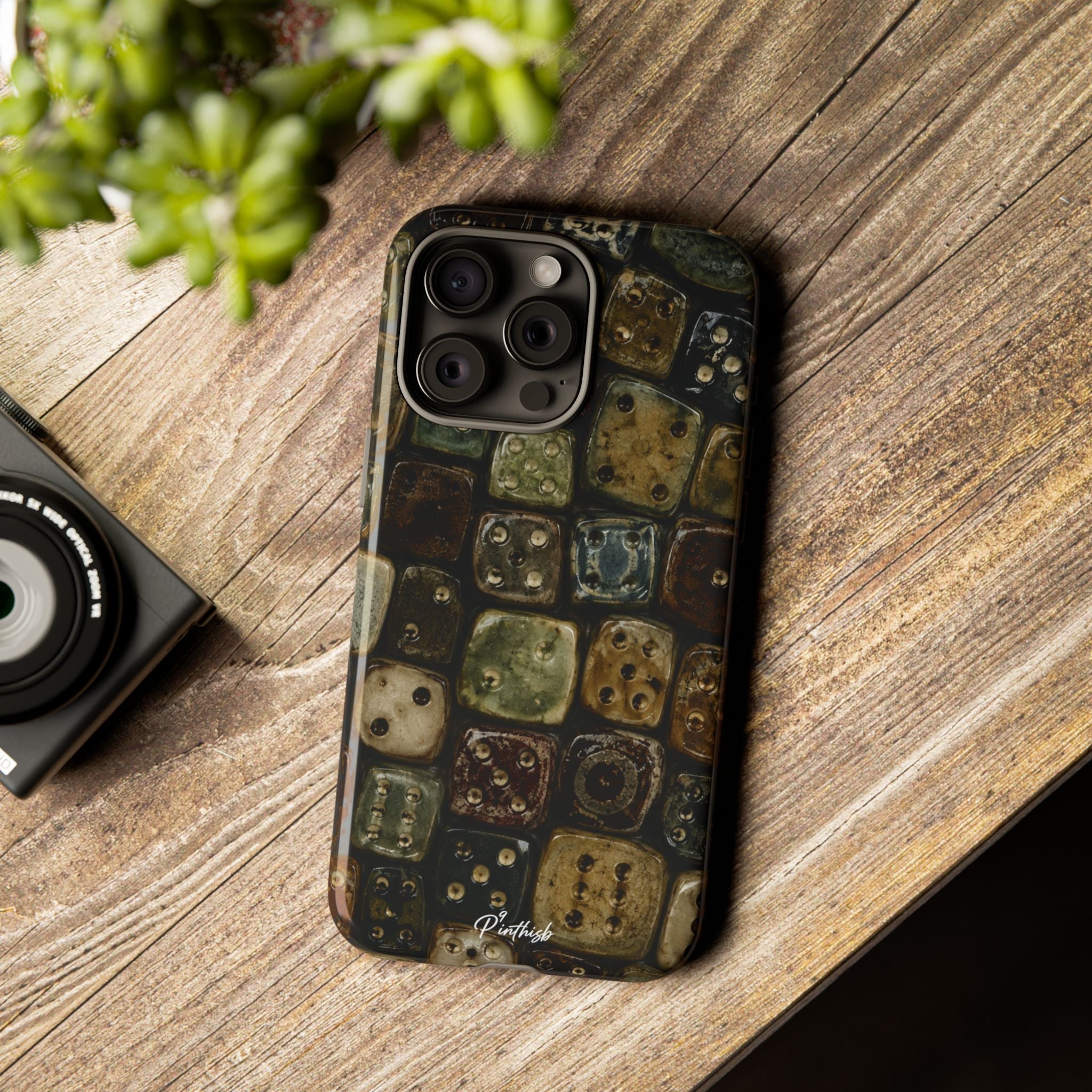 Vintage Dice Tile Phone Case