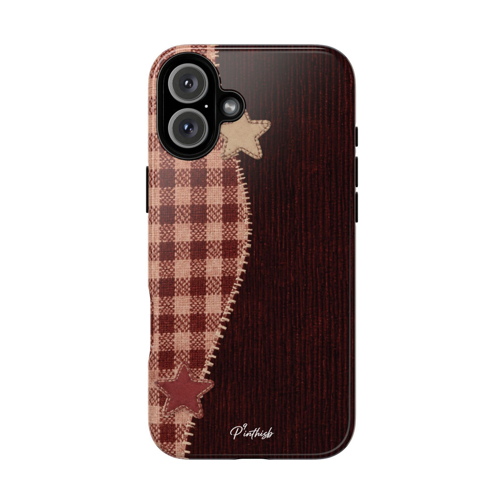 Rustic Plaid Stars Phone Case