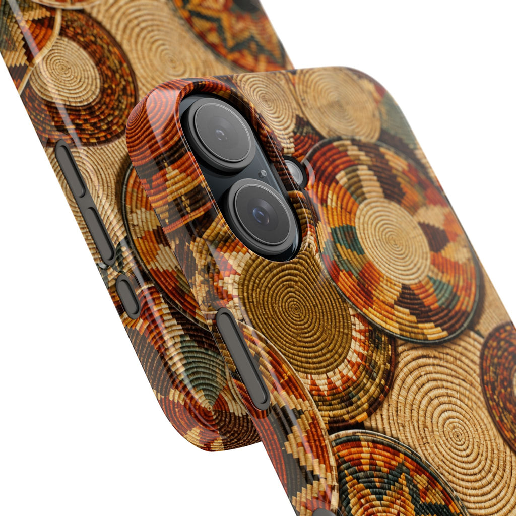 Bohemian Woven Basket Pattern Snap Case