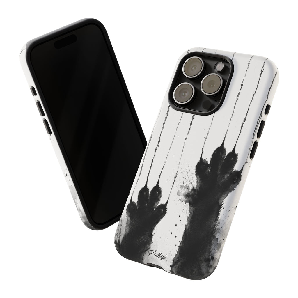 Black Ink Paw Print Tough Case