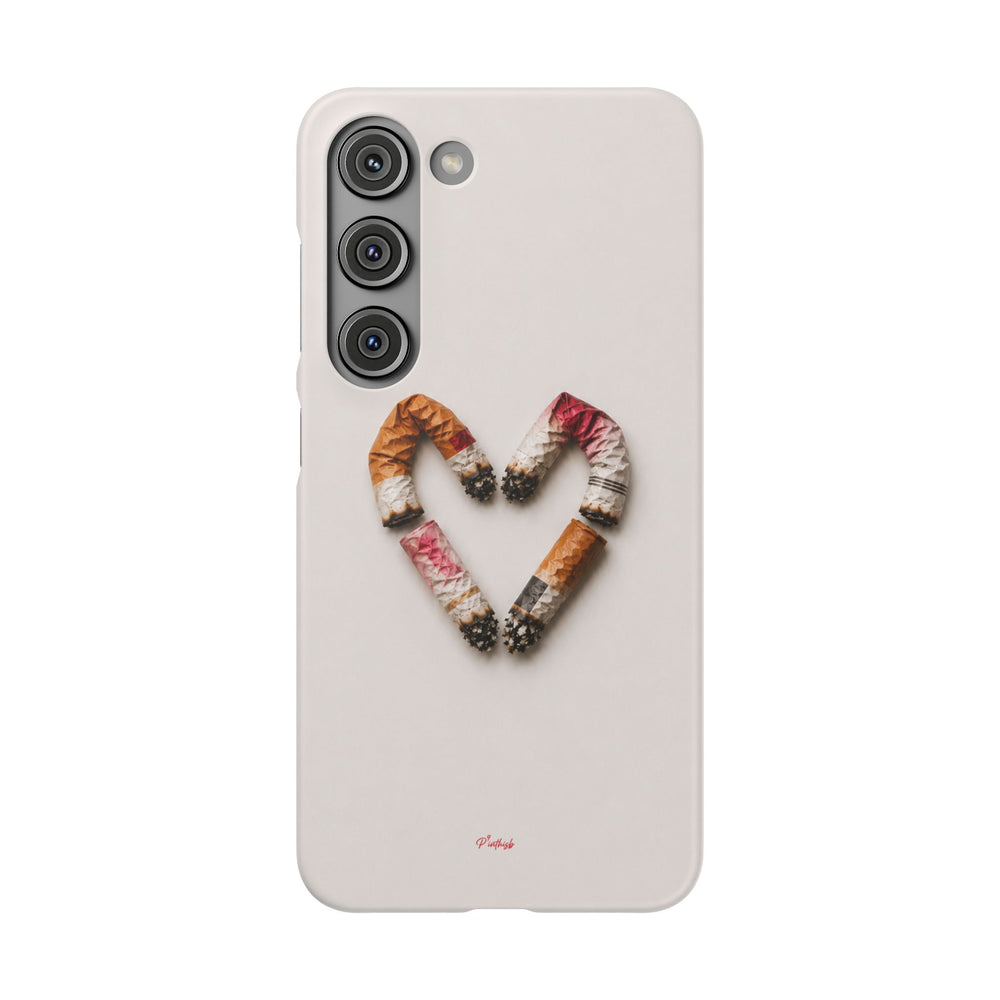 Cigarette Butts Heart Snap Case