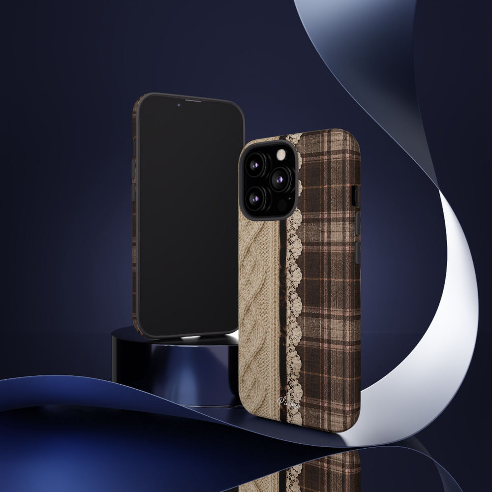 Cozy Plaid Knit Tough Phone Case