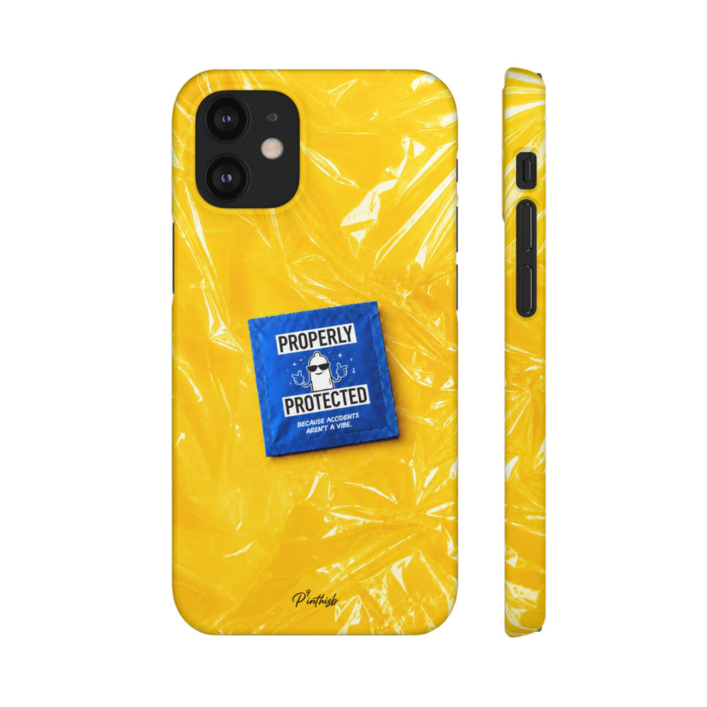 "Properly Protected" Graphic Snap Phone Case