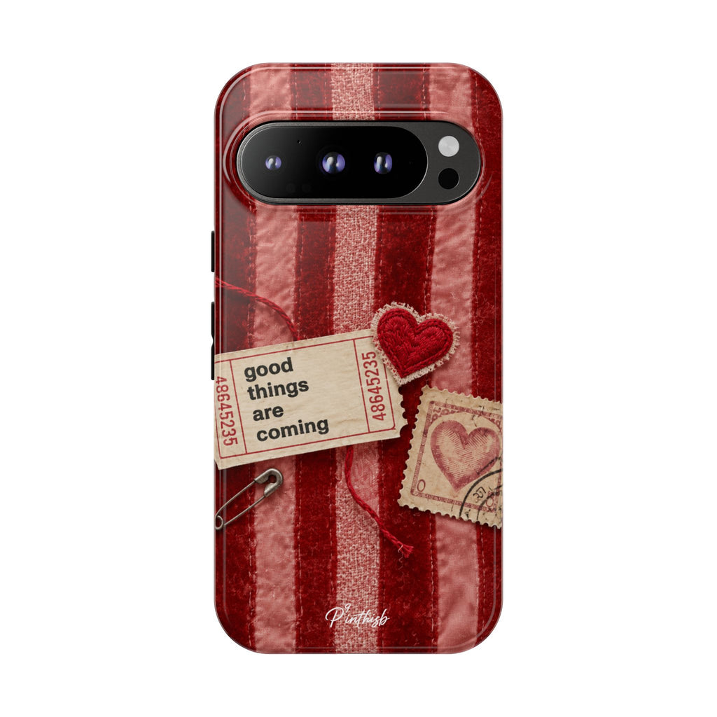 “Good Things Are Coming” Red Phone Case