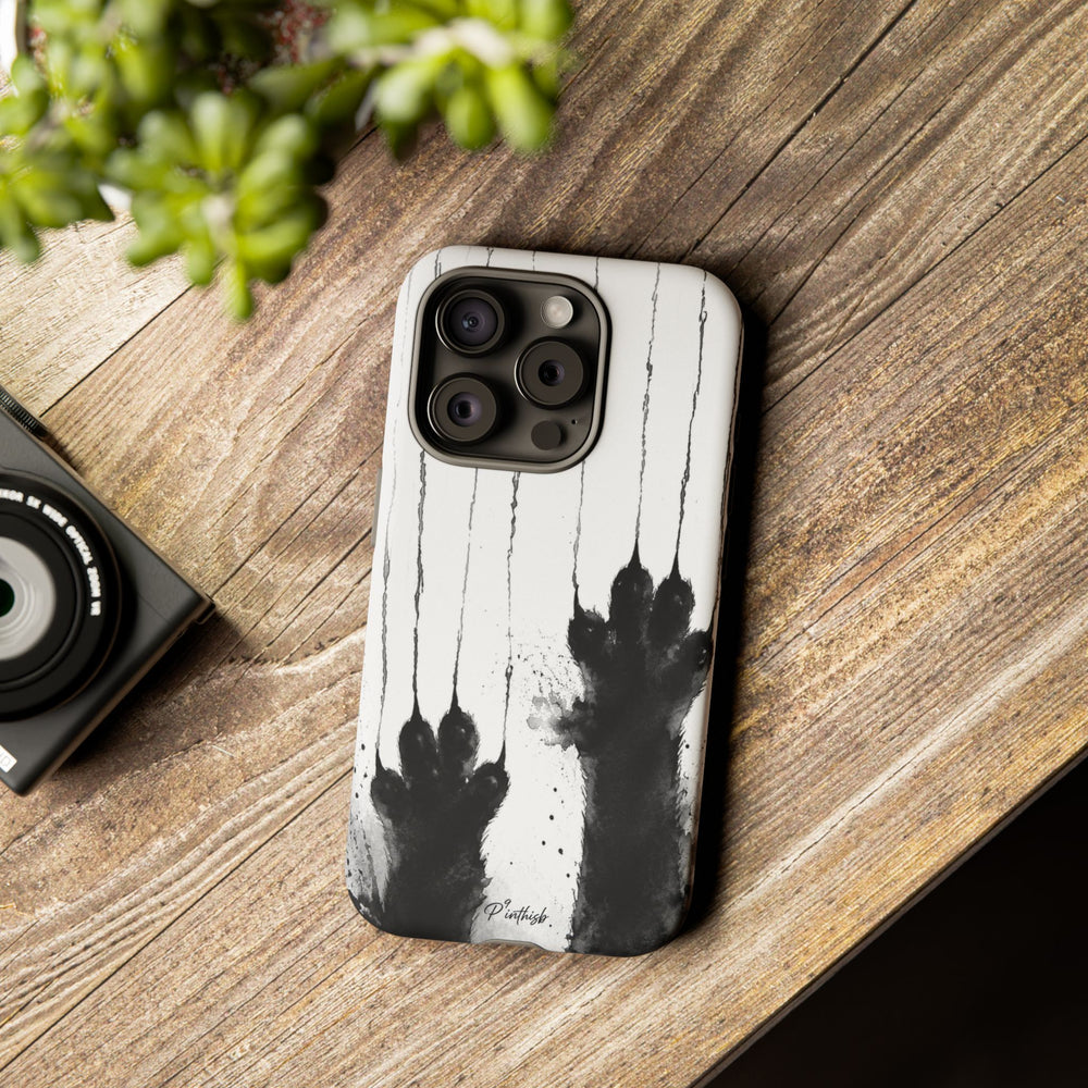 Black Ink Paw Print Tough Case