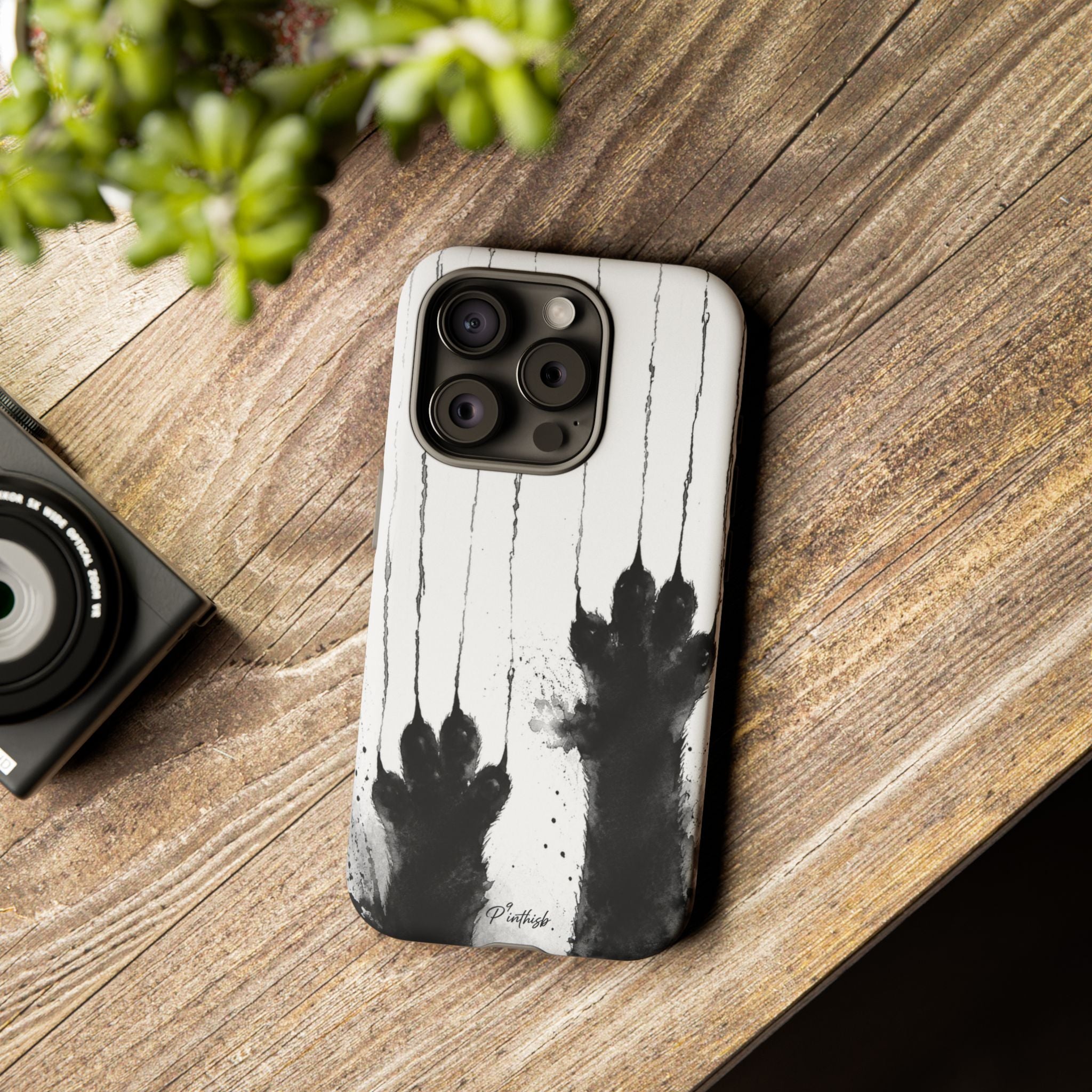 Black Ink Paw Print Tough Case
