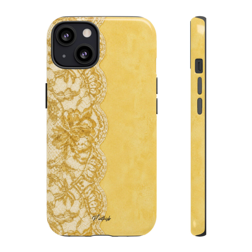 Yellow Vintage Lace Tough Case