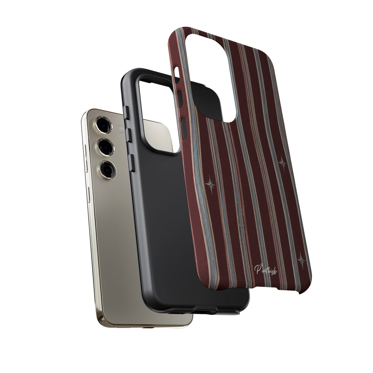 Retro Red & Cream with Star Accents Phone Case