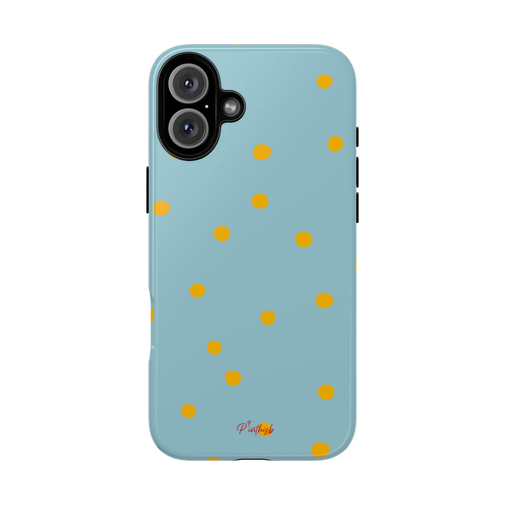 Blue & Yellow Polka Dot Tough Phone Case