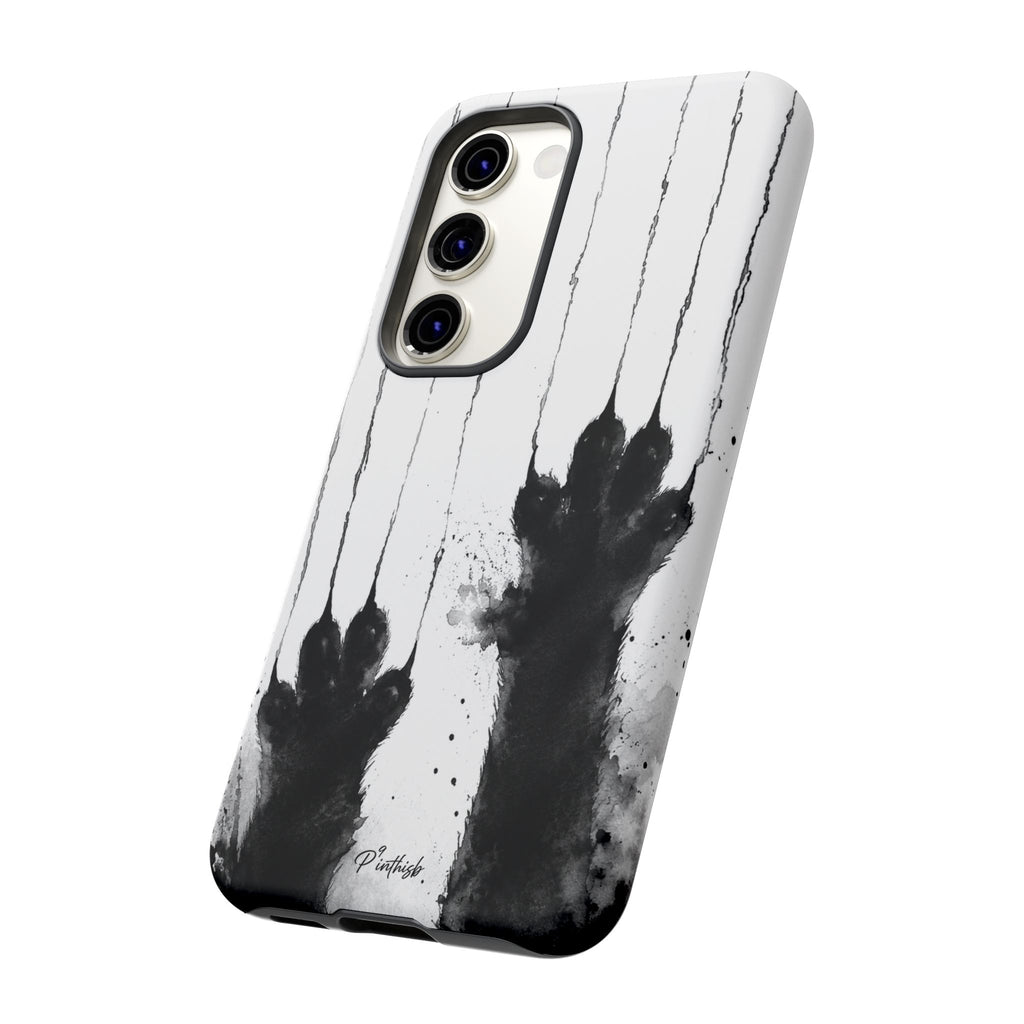 Black Ink Paw Print Tough Case