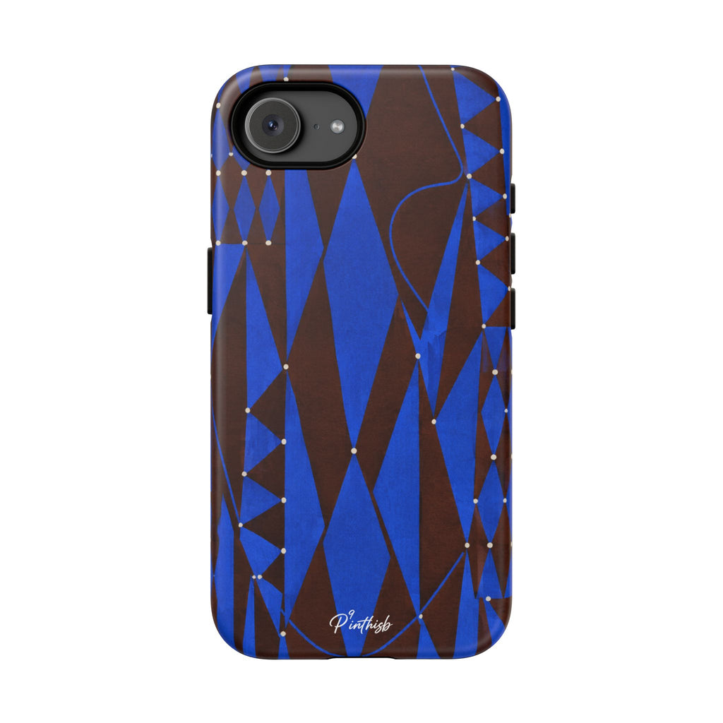 Geometric Blue Diamond Tough Phone Case