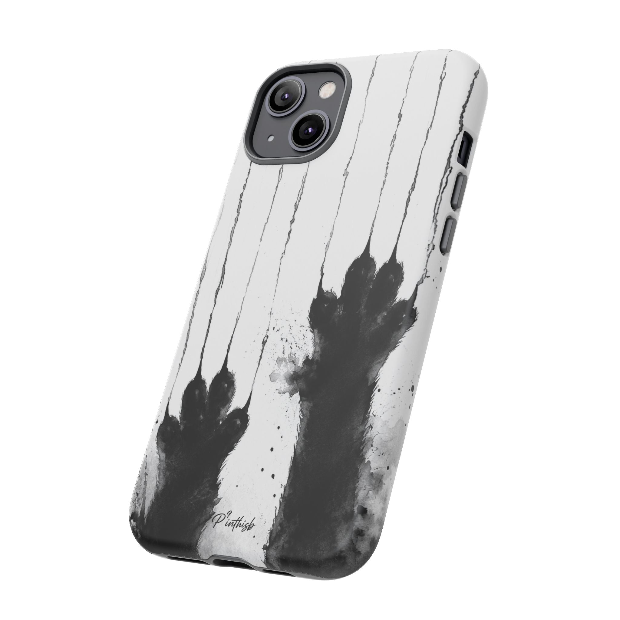 Black Ink Paw Print Tough Case
