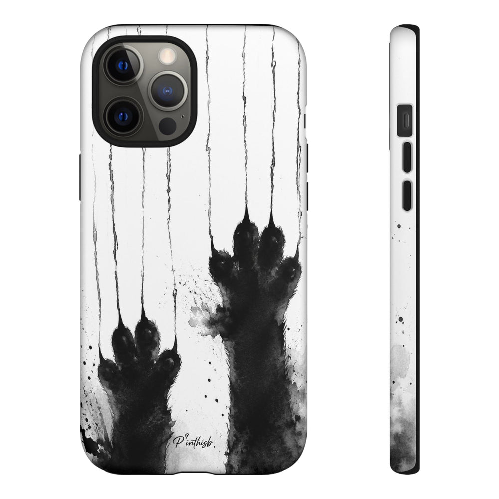 Black Ink Paw Print Tough Case