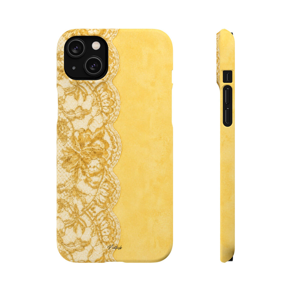 Yellow Vintage Lace Snap Case