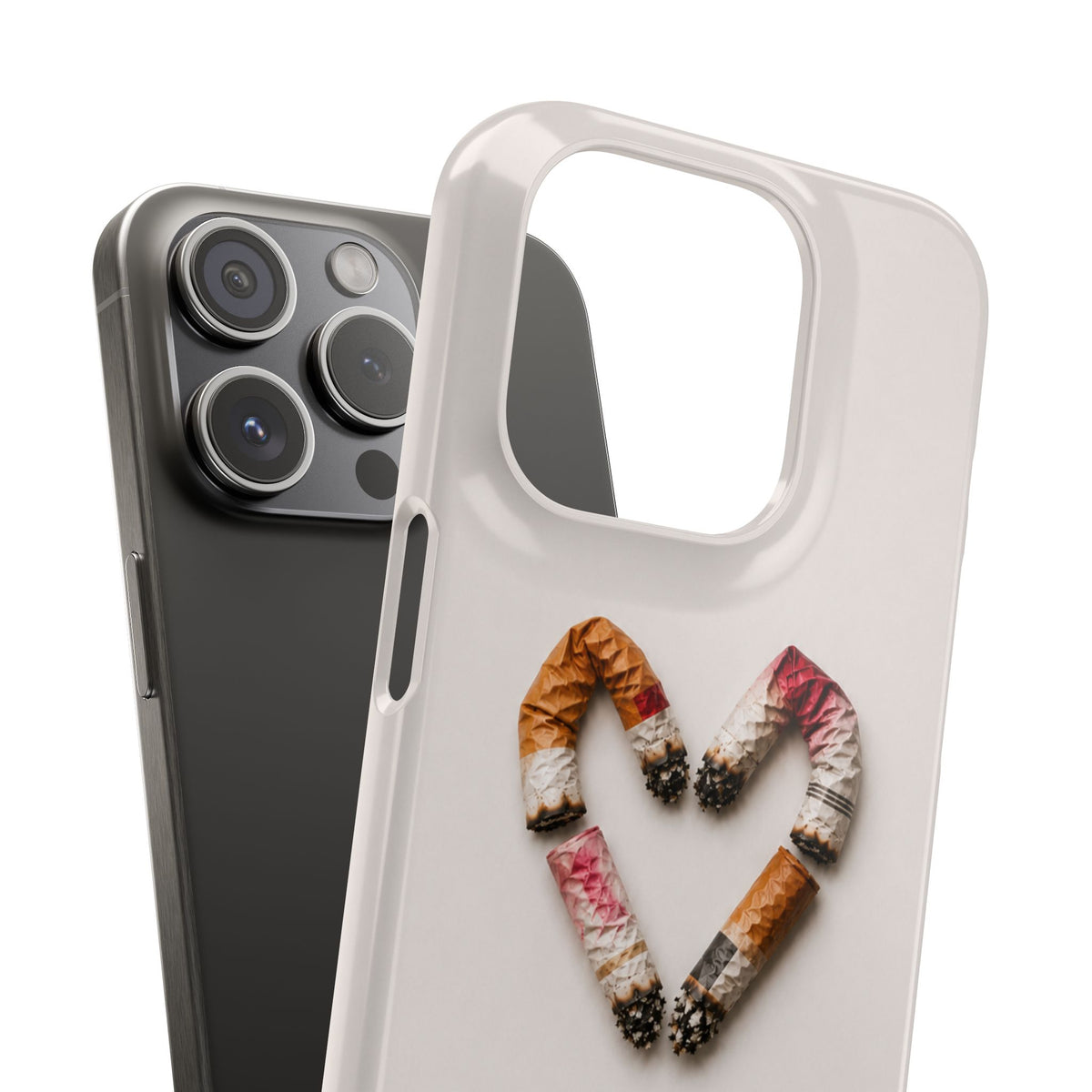 Cigarette Butts Heart Snap Case