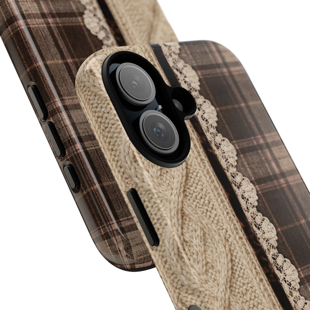 Cozy Plaid Knit Tough Phone Case