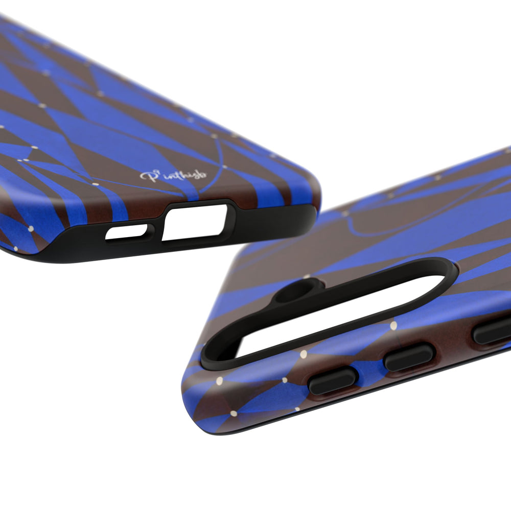 Geometric Blue Diamond Tough Phone Case