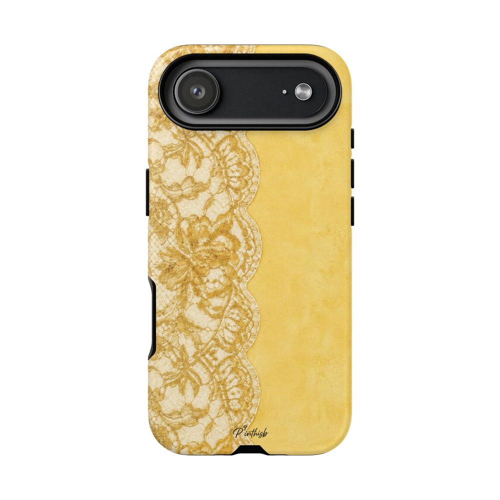 Yellow Vintage Lace Tough Case