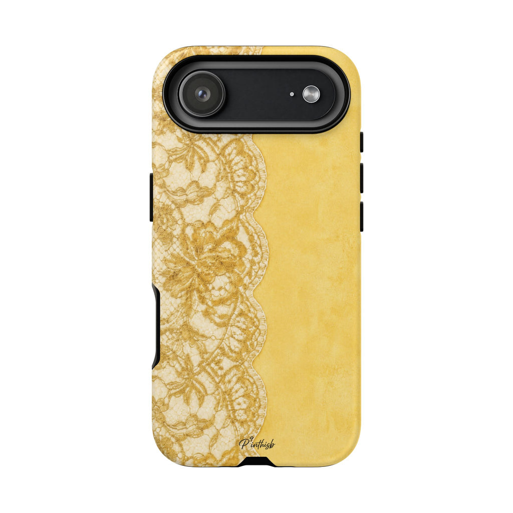 Yellow Vintage Lace Tough Case