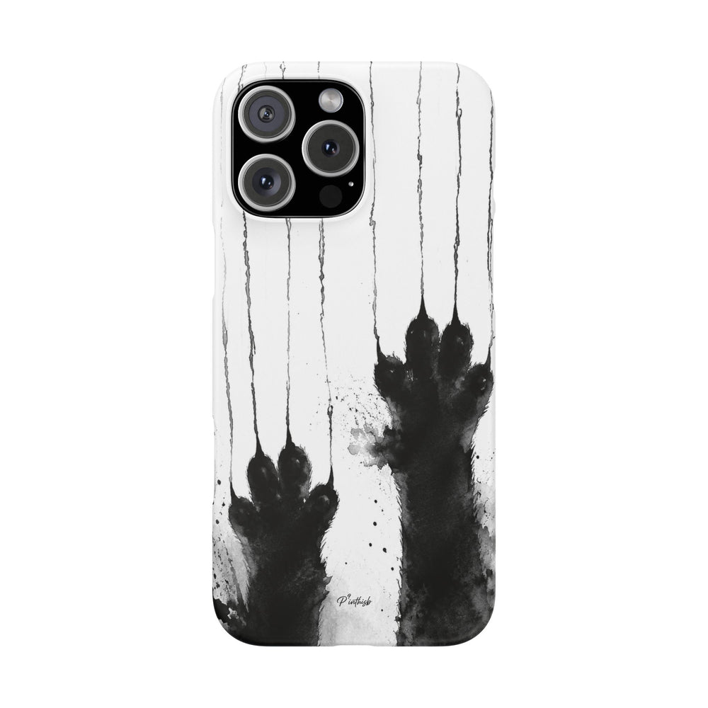 Black Ink Paw Print Snap Case
