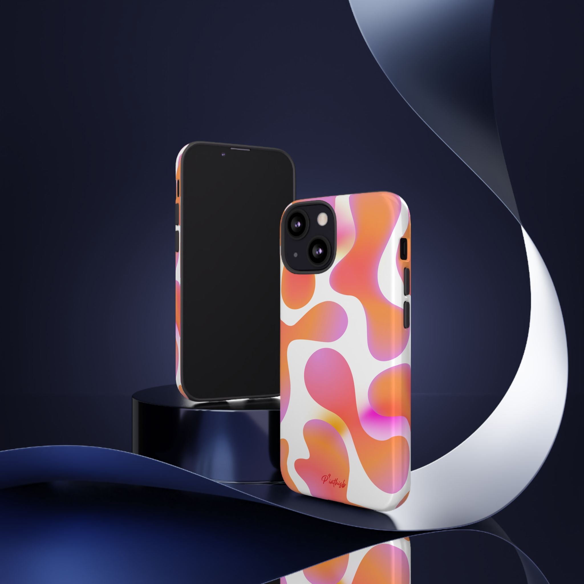 Abstract Orange Pink Camouflage Tough Phone Case