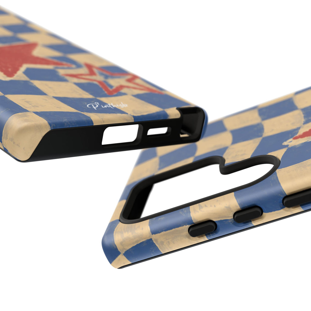 Blue & Cream Retro Star Phone Case