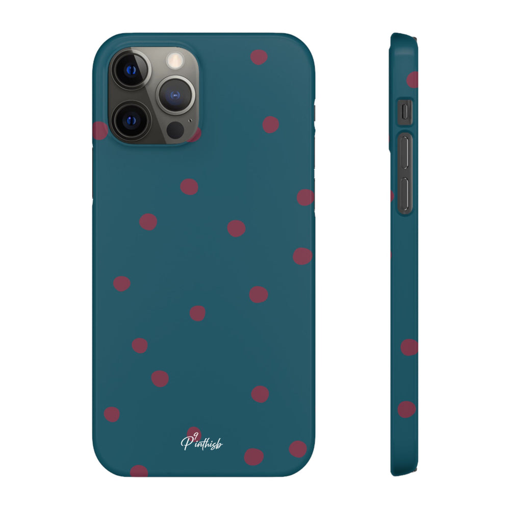 Teal & Burgundy Polka Dot Snap Phone Case