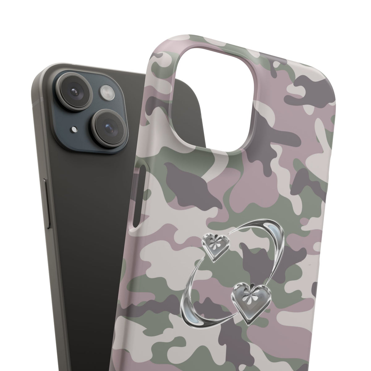 Camouflage Heart Snap Phone Case