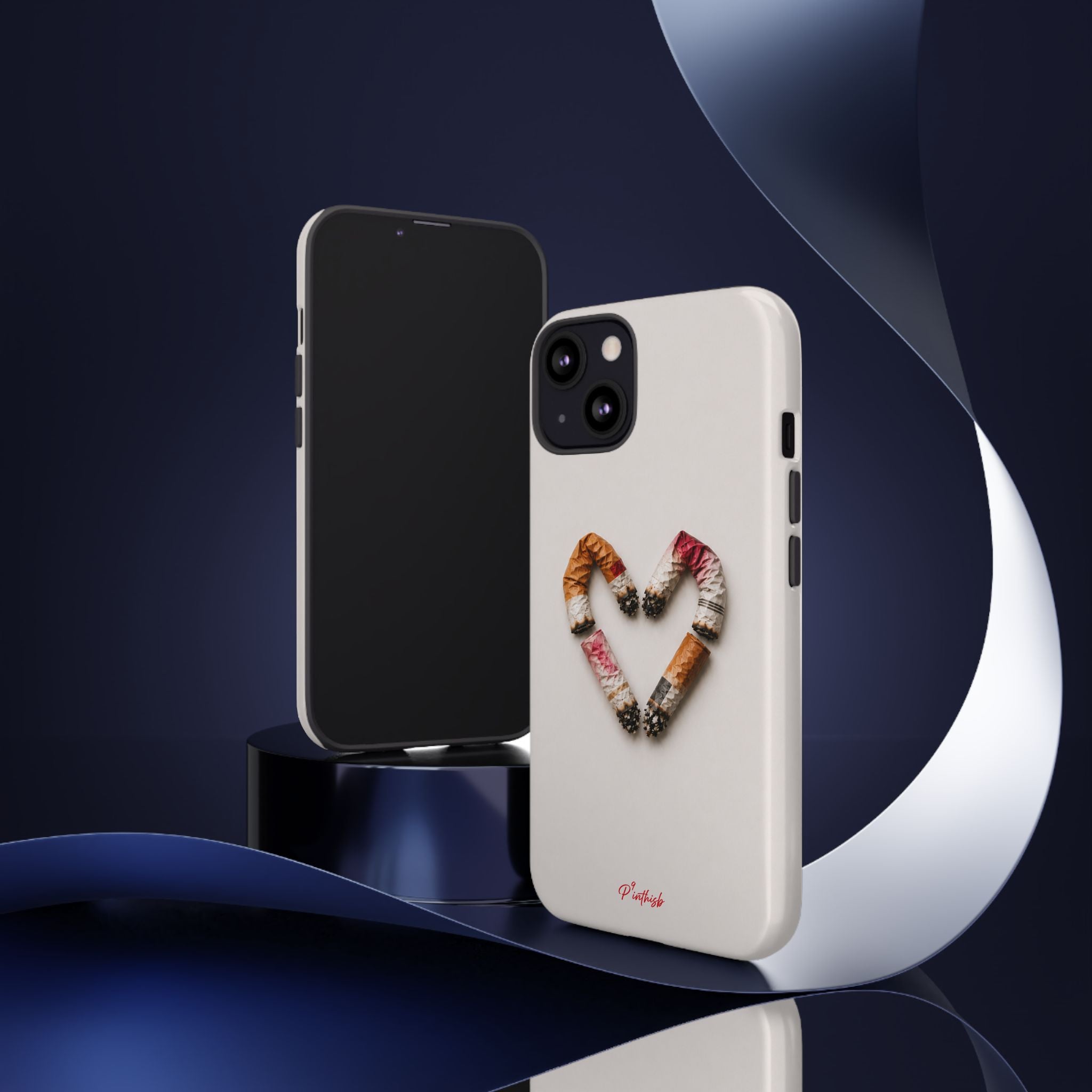Cigarette Butts Heart Tough Case