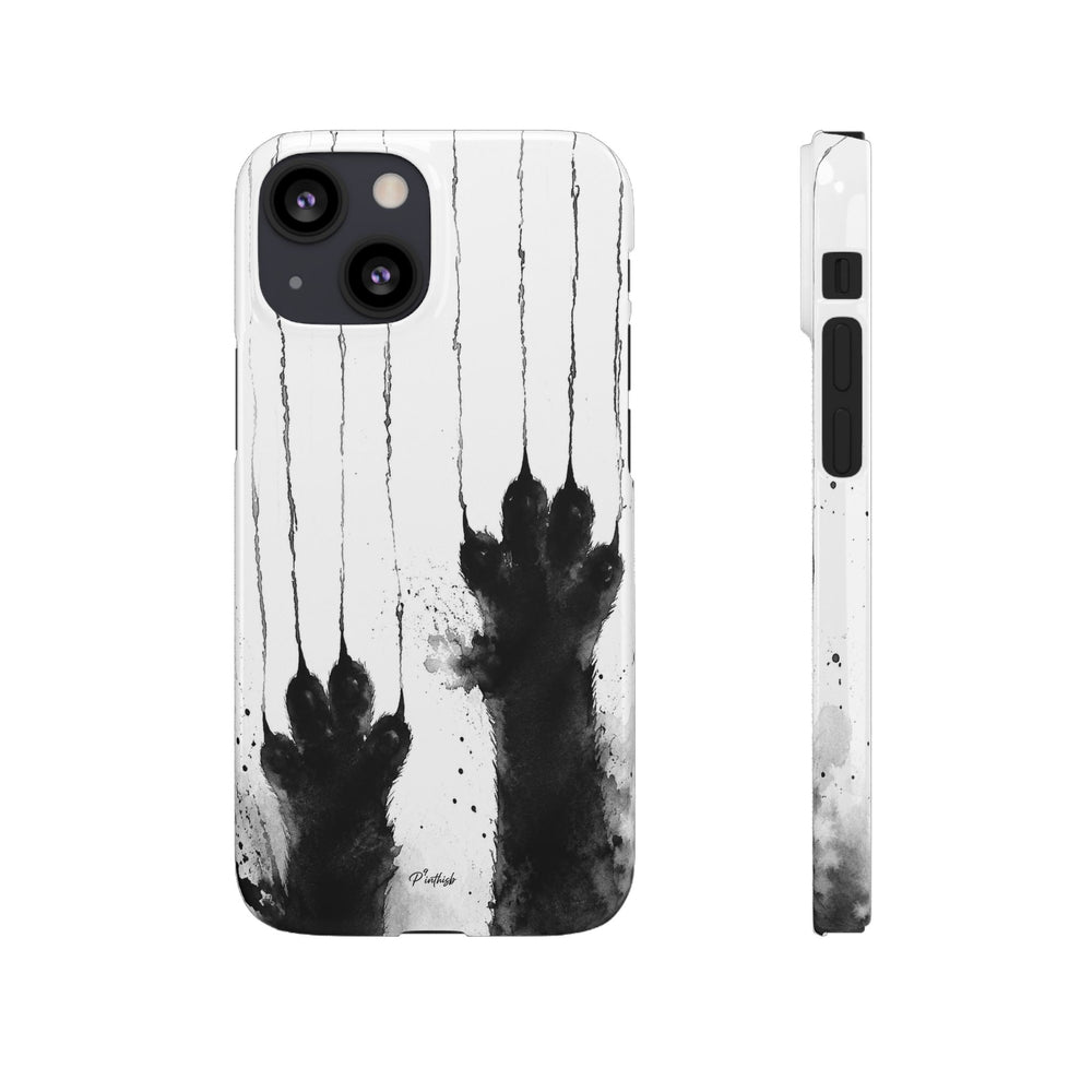 Black Ink Paw Print Snap Case