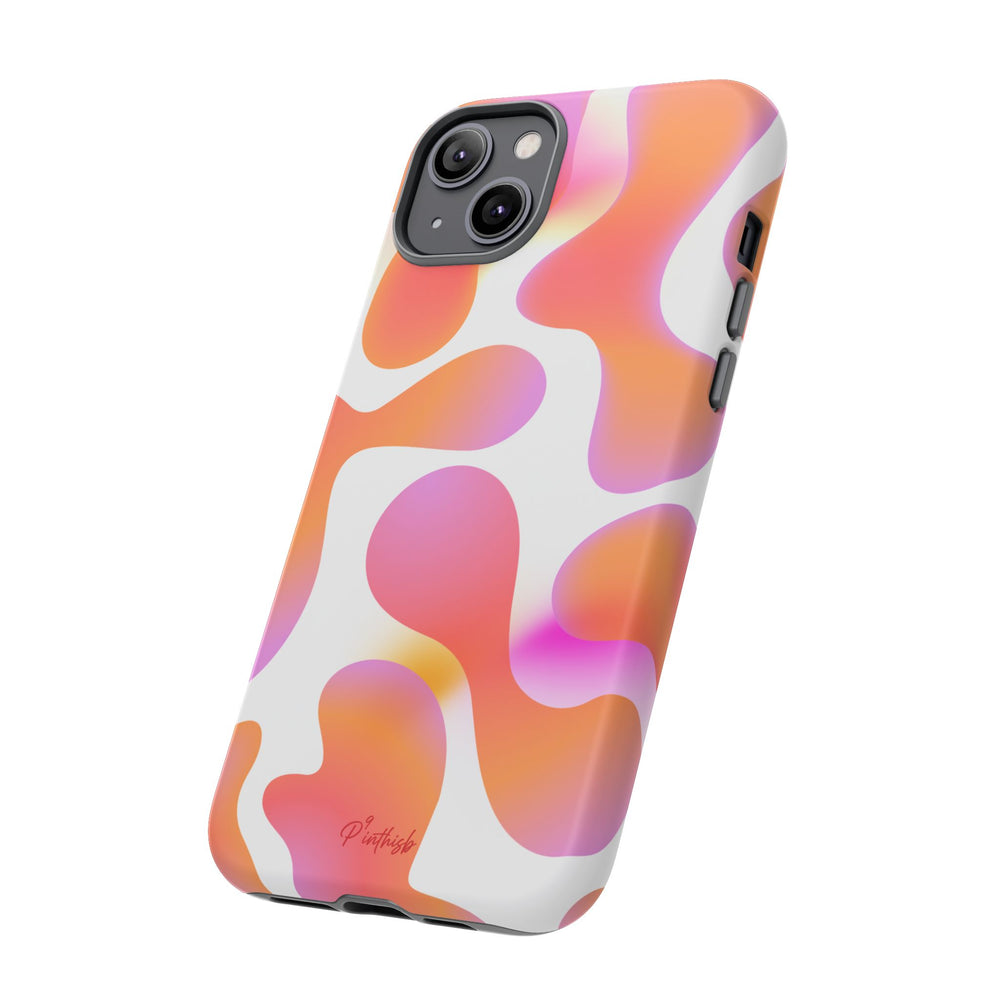 Abstract Orange Pink Camouflage Tough Phone Case