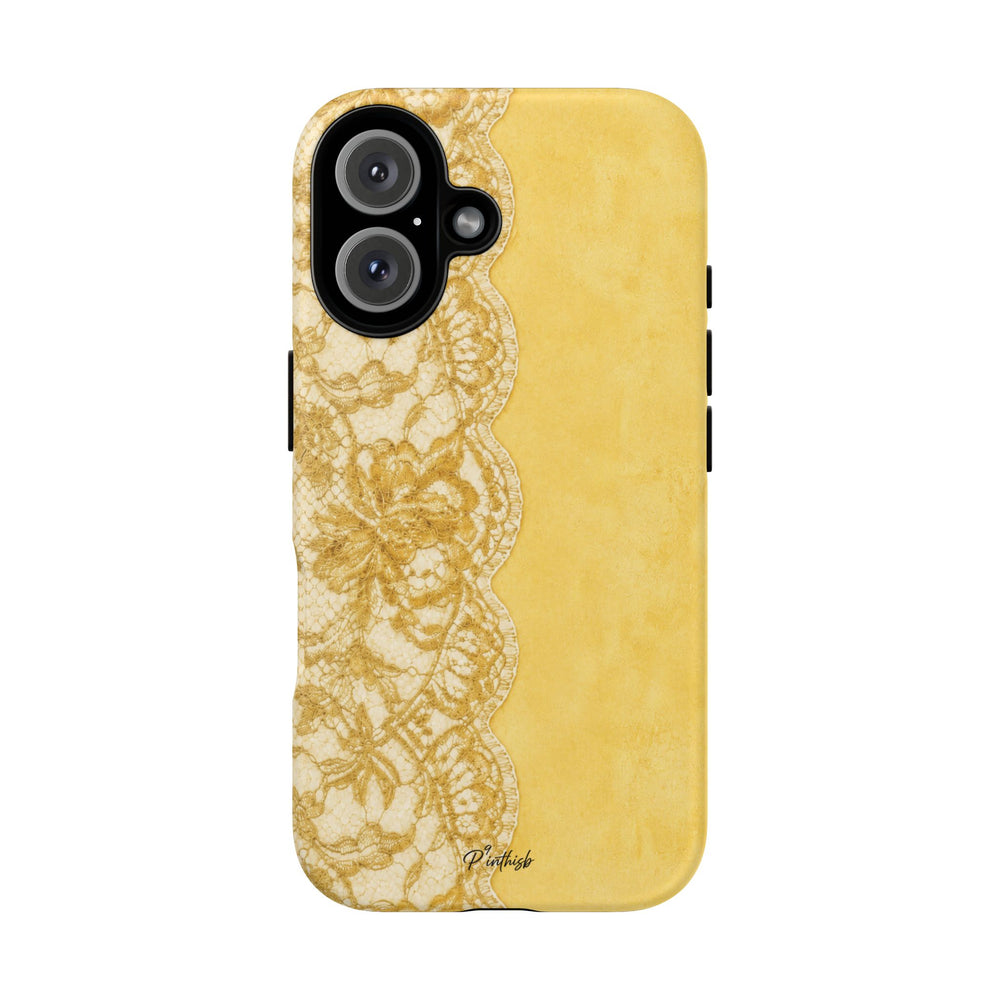 Yellow Vintage Lace Tough Case