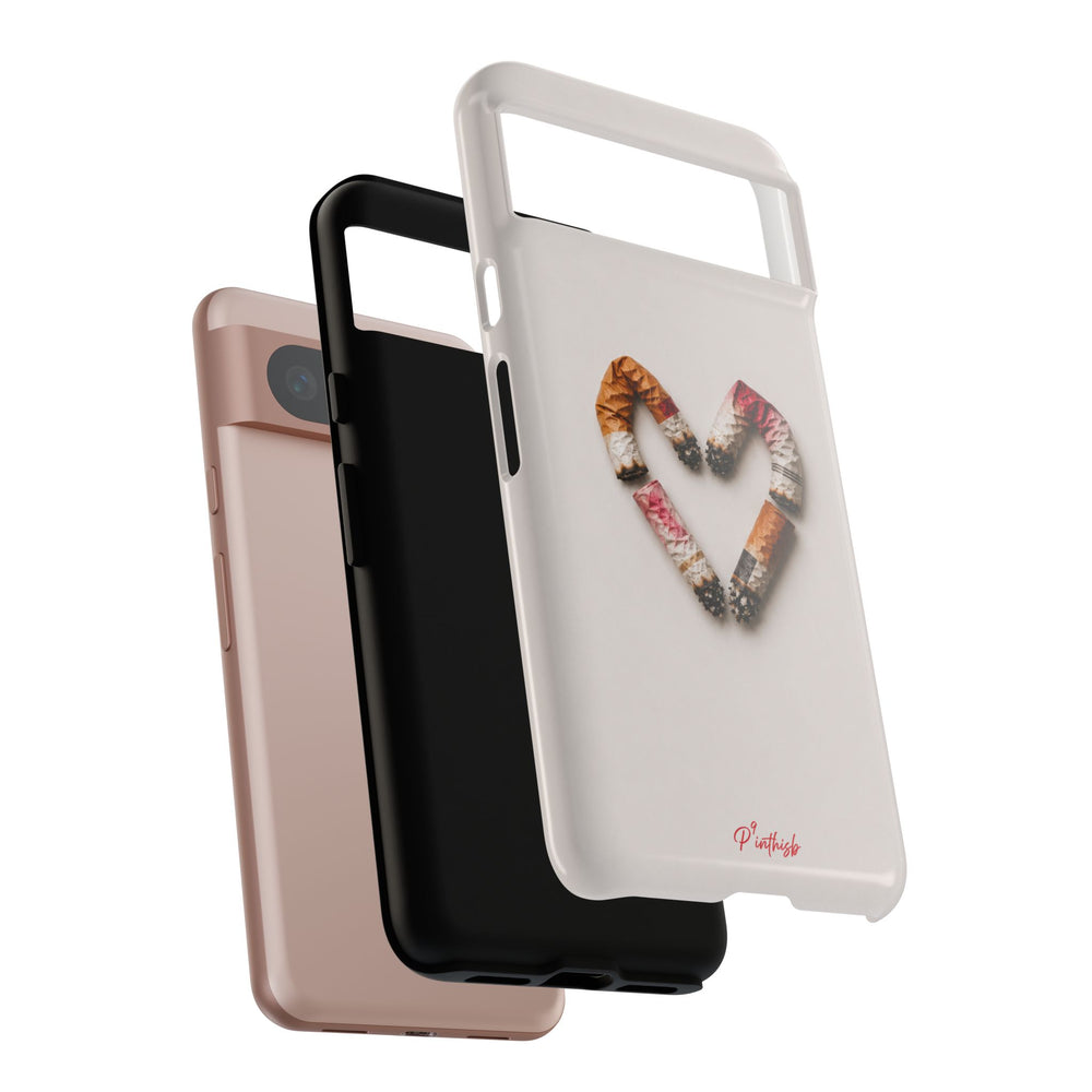 Cigarette Butts Heart Tough Case