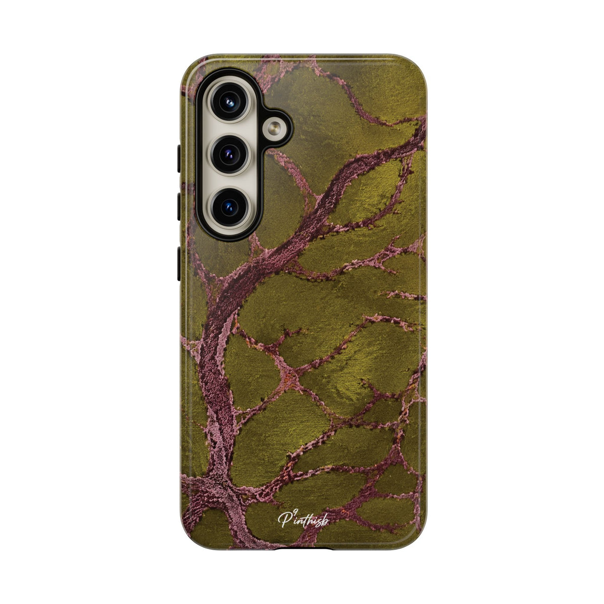 Olive & Rose Gold Tree Pattern Phone Case
