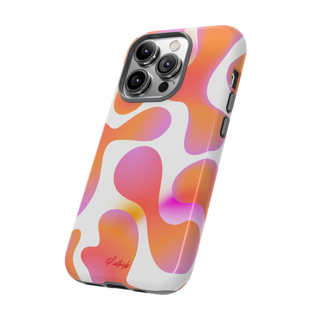 Abstract Orange Pink Camouflage Tough Phone Case