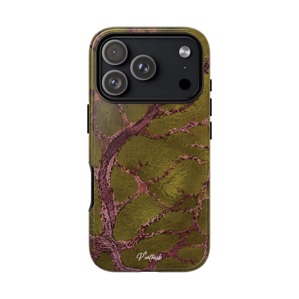 Olive & Rose Gold Tree Pattern Phone Case