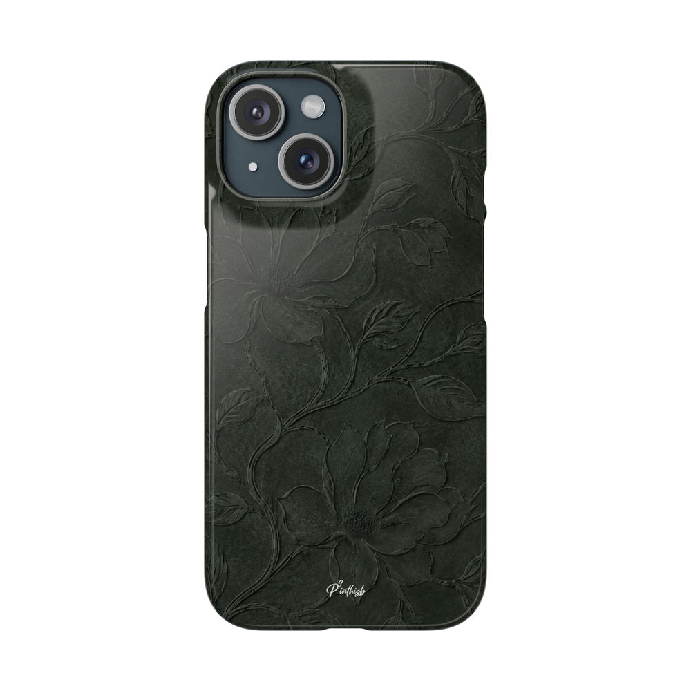 Dark Olive Floral Texture Snap Case