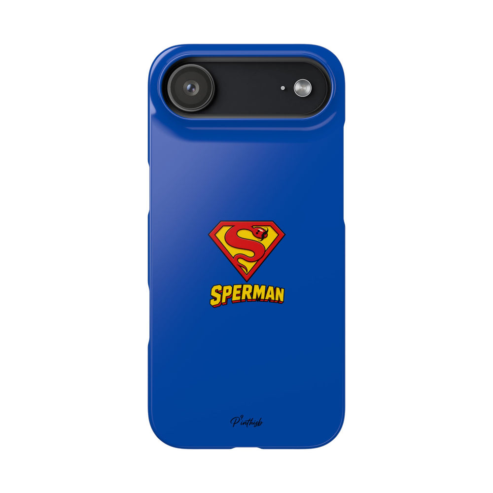 "SPERMAN" Parody Logo Snap Phone Case