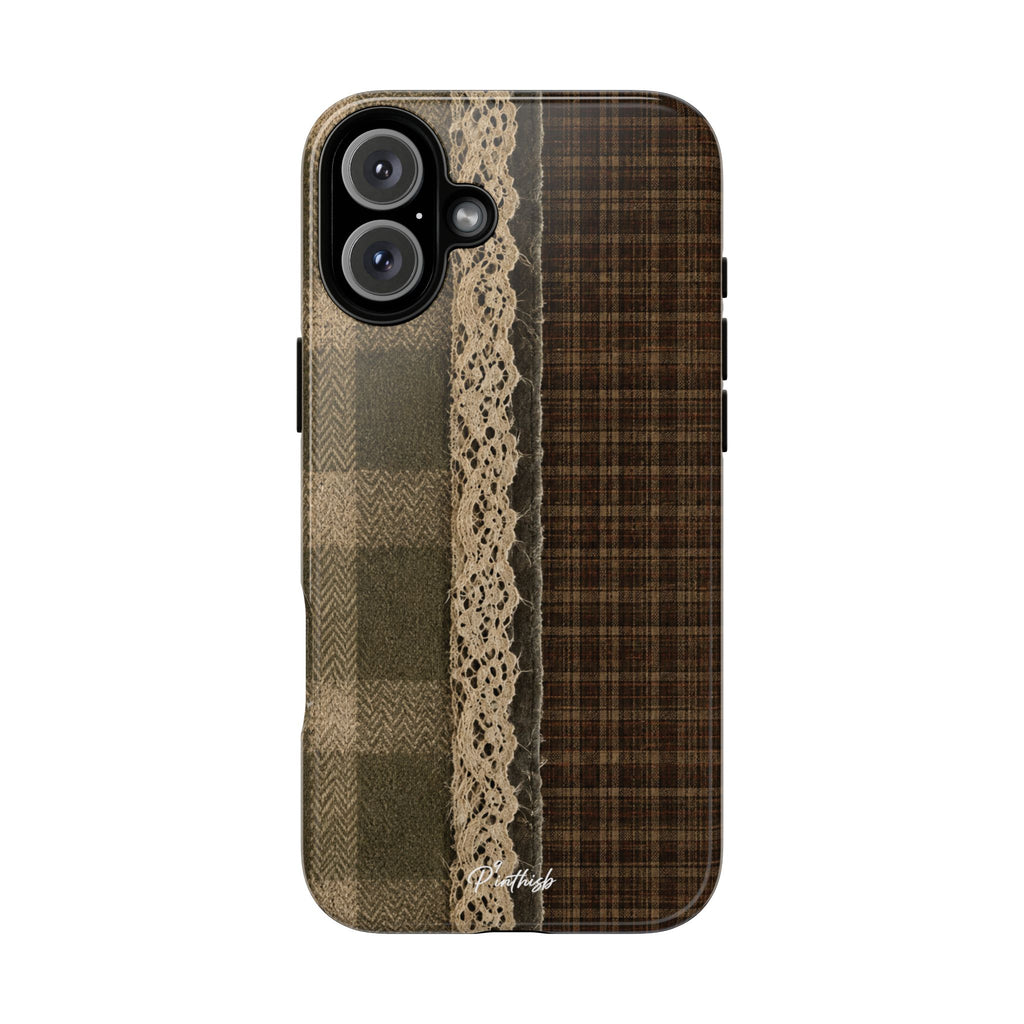 Plaid Lace Tough Phone Case