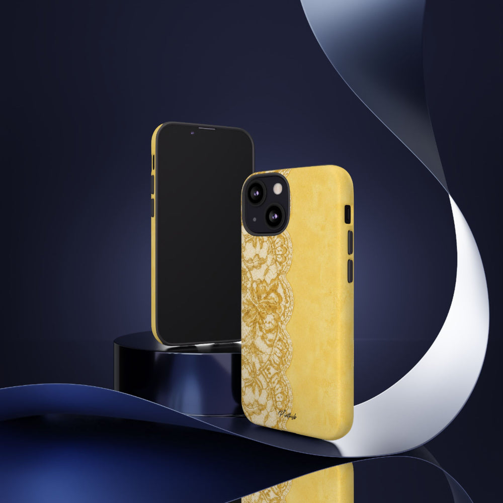 Yellow Vintage Lace Tough Case