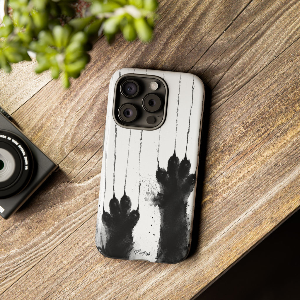 Black Ink Paw Print Tough Case