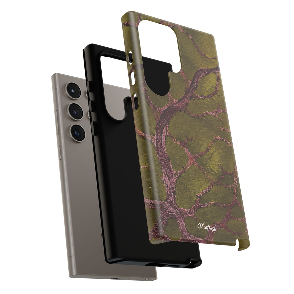Olive & Rose Gold Tree Pattern Phone Case