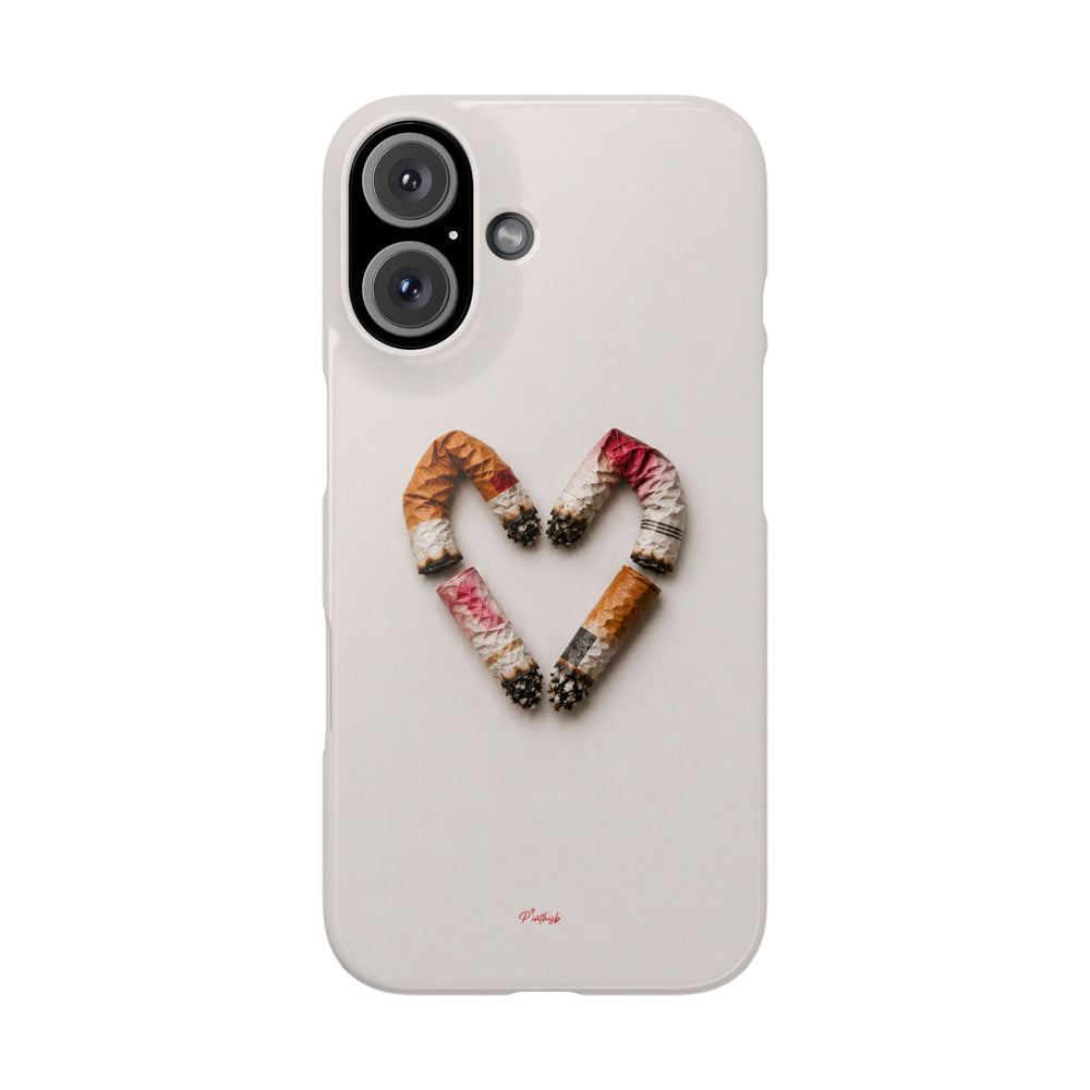 Cigarette Butts Heart Snap Case