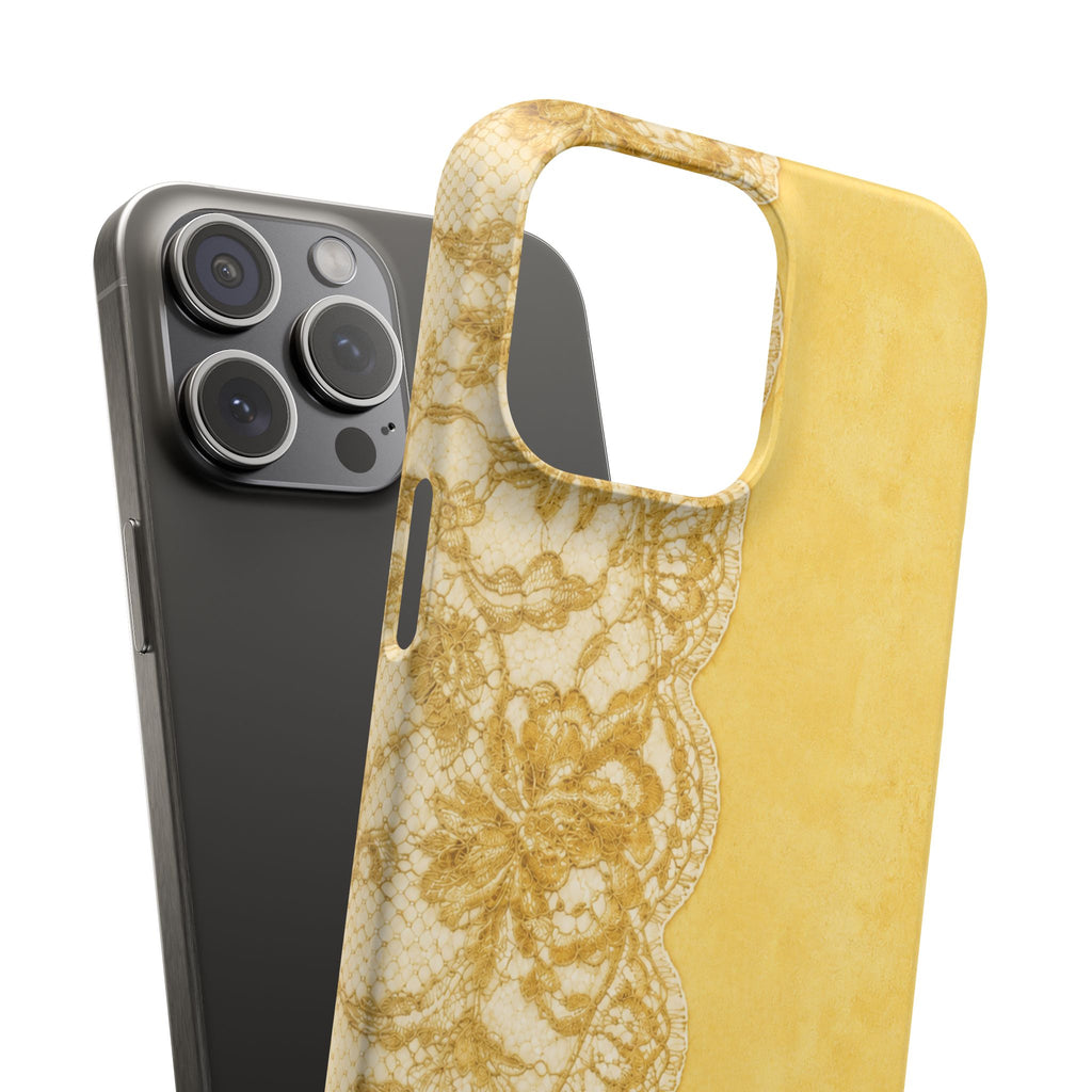 Yellow Vintage Lace Snap Case