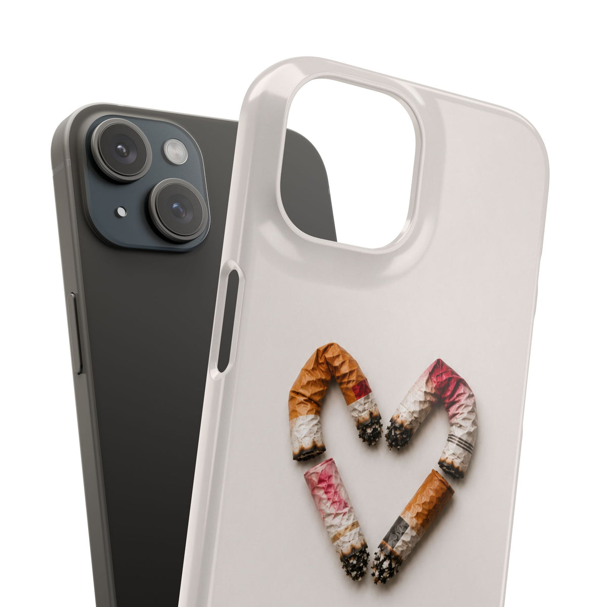 Cigarette Butts Heart Snap Case